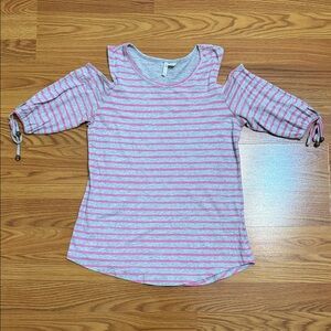 ‼️ Cato Pink and Gray Striped Top ‼️